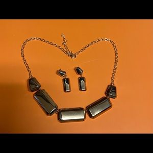 Golden Necklace and Earrings Set